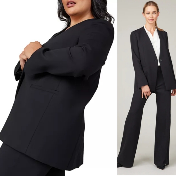 Spanx Perfect Colarless Blazer Oversized Relaxed Black Size XL New With Tag - Picture 2 of 9
